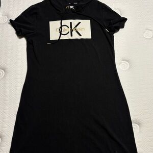 Calvin Klein Black Dress with Gold Logo